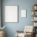 Reading Nook Professional Frame Mockup — Plain Square Frame Portrait 2:3 — Corner Perspective View — #04796 | MockupBulk