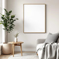 Scandinavian Styled Room Mockup — Plain Square Frame Portrait 2:3 — Corner Perspective View — #04495 | MockupBulk