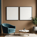 Art Deco Professional Frame Mockup — Plain Square Frame Portrait 2:3 — Left-Angled Perspective — #04578 | MockupBulk