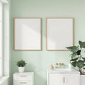 Spa Bathroom Room Scene Mockup — Plain Square Frame Portrait 2:3 — Left-Angled Perspective — #04800 | MockupBulk