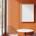 Cafe & Bar Editorial Room Mockup — Plain Square Frame Portrait 2:3 — Left-Angled Perspective — #04824 | MockupBulk