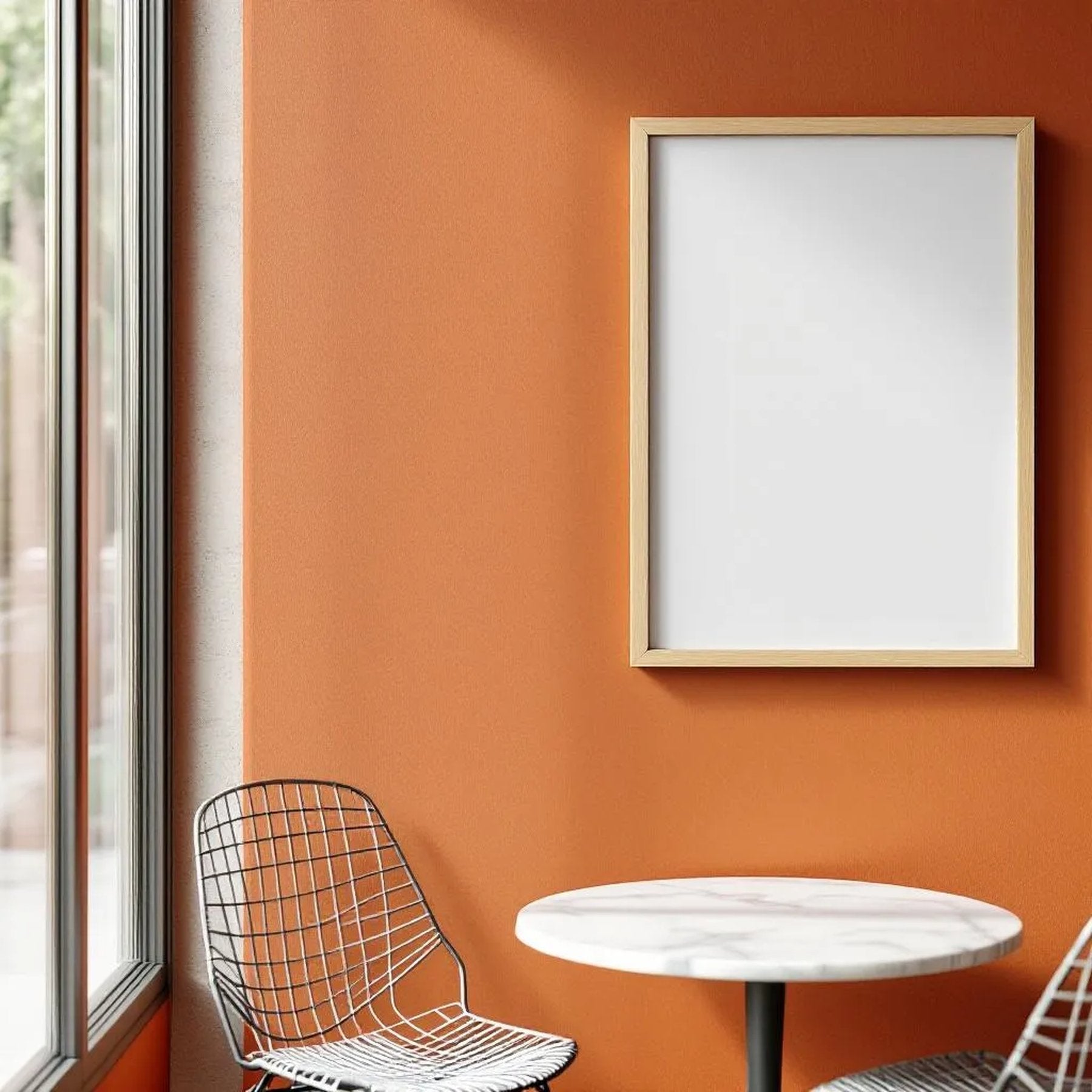 Cafe & Bar Editorial Room Mockup — Plain Square Frame Portrait 2:3 — Left-Angled Perspective — #04824 | MockupBulk
