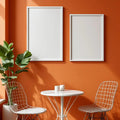 Cafe & Bar Room Scene Mockup — Plain Square Frame Portrait 2:3 — Left-Angled Perspective — #04827 | MockupBulk