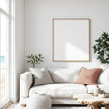 Coastal High-Res Frame Mockup — Plain Square Frame Portrait 2:3 — Left-Angled Perspective — #04624 | MockupBulk