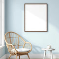 Coastal Lifestyle Frame Mockup — Plain Square Frame Square 1:1 — Left-Angled Perspective — #04625 | MockupBulk