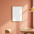 Dining Room Professional Frame Mockup — Plain Square Frame Portrait 2:3 — Left-Angled Perspective — #04750 | MockupBulk