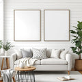 Farmhouse Wall Art Mockup — Plain Square Frame Square 1:1 — Left-Angled Perspective — #04951 | MockupBulk