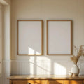 Farmhouse Professional Frame Mockup — Plain Square Frame Portrait 4:5 — Left-Angled Perspective — #04952 | MockupBulk