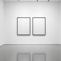 White Gallery Wall High-Res Frame Mockup — Plain Square Frame Square 1:1 — Left-Angled Perspective — #04602 | MockupBulk
