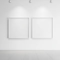 White Gallery Wall Premium Interior Mockup — Plain Square Frame Square 1:1 — Left-Angled Perspective — #04603 | MockupBulk