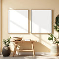 Hallway Editorial Room Mockup — Plain Square Frame Portrait 2:3 — Left-Angled Perspective — #04728 | MockupBulk