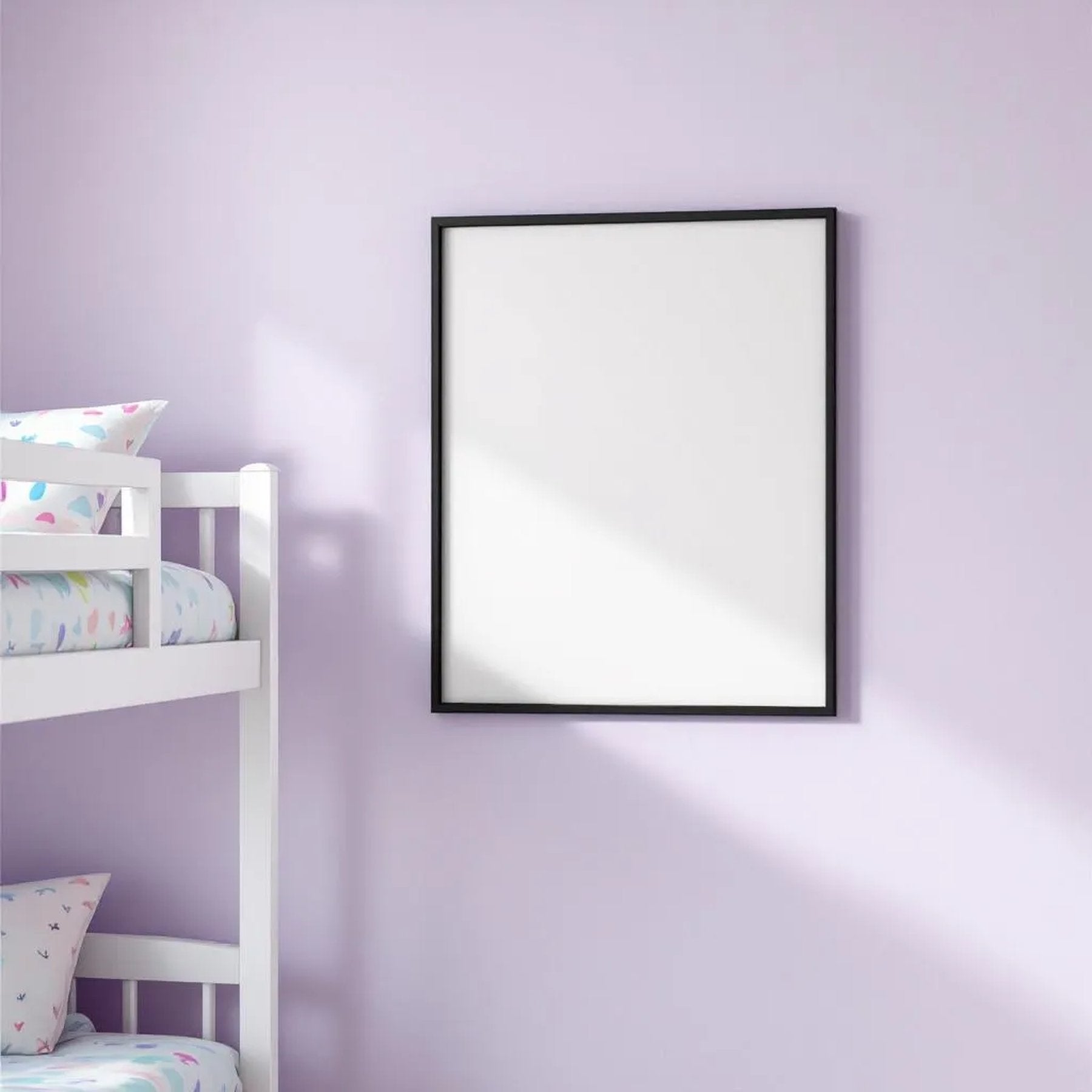 Kids Room Styled Room Mockup — Plain Square Frame Square 1:1 — Left-Angled Perspective — #04674 | MockupBulk