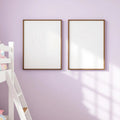 Kids Room High-Res Frame Mockup — Plain Square Frame Portrait 4:5 — Left-Angled Perspective — #04677 | MockupBulk