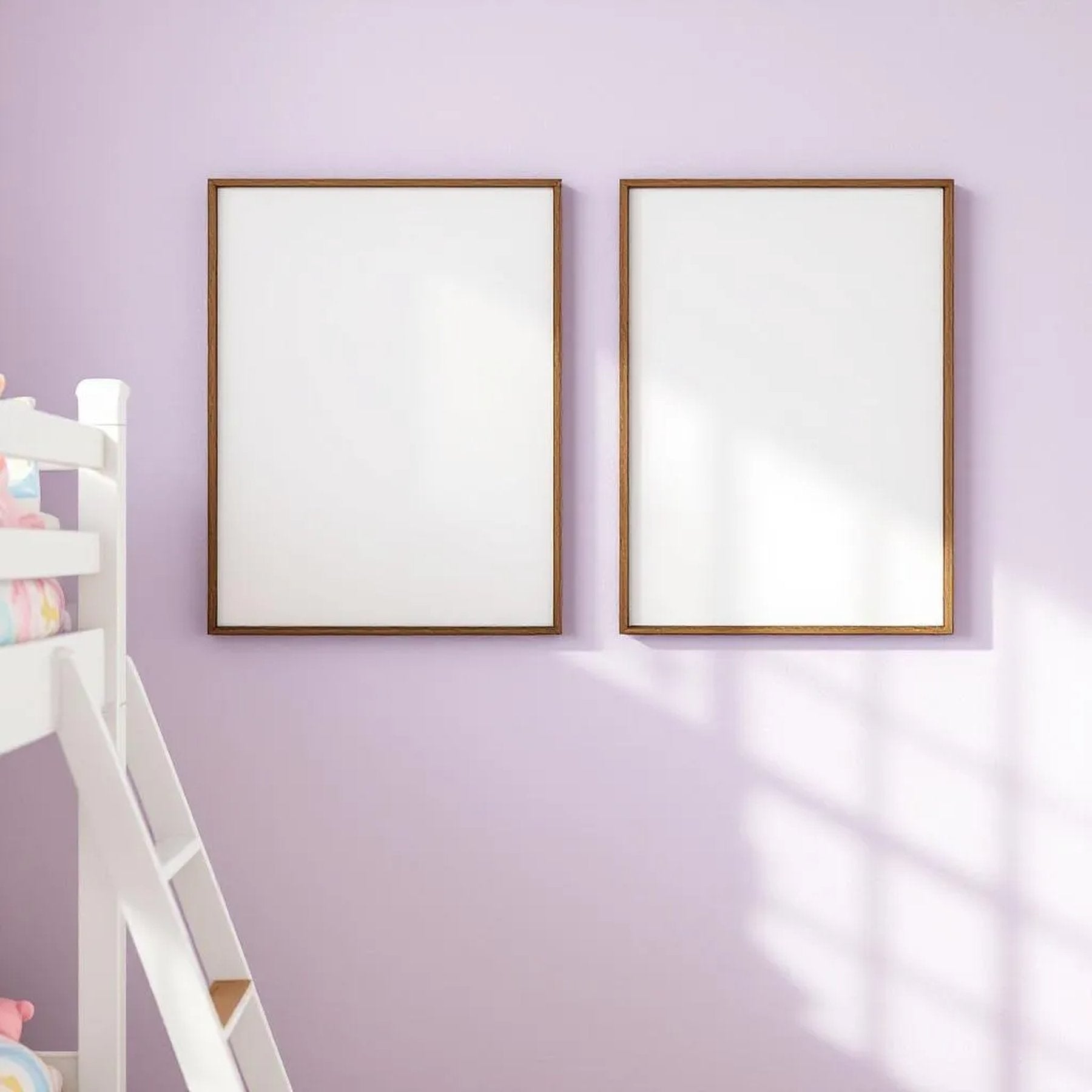 Kids Room High-Res Frame Mockup — Plain Square Frame Portrait 4:5 — Left-Angled Perspective — #04677 | MockupBulk
