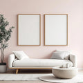 Minimalist White High-Res Frame Mockup — Plain Square Frame Portrait 2:3 — Left-Angled Perspective — #04452 | MockupBulk