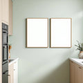 Modern Kitchen Styled Room Mockup — Plain Square Frame Portrait 2:3 — Left-Angled Perspective — #04876 | MockupBulk