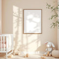 Nursery High-Res Frame Mockup — Plain Square Frame Portrait 2:3 — Left-Angled Perspective — #04649 | MockupBulk