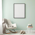 Nursery Wall Art Mockup — Plain Square Frame Portrait 2:3 — Left-Angled Perspective — #04650 | MockupBulk