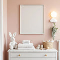 Nursery Frame Display Mockup — Plain Square Frame Portrait 2:3 — Left-Angled Perspective — #04651 | MockupBulk