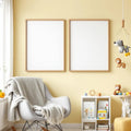 Nursery Room Scene Mockup — Plain Square Frame Square 1:1 — Left-Angled Perspective — #04652 | MockupBulk