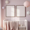 Nursery Room Scene Mockup — Plain Square Frame Portrait 2:3 — Left-Angled Perspective — #04653 | MockupBulk