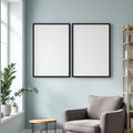 Reading Nook Room Scene Mockup — Plain Square Frame Portrait 2:3 — Left-Angled Perspective — #04778 | MockupBulk