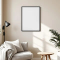 Scandinavian Styled Room Mockup — Plain Square Frame Portrait 4:5 — Left-Angled Perspective — #04474 | MockupBulk