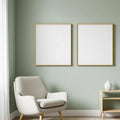Scandinavian Premium Interior Mockup — Plain Square Frame Portrait 2:3 — Left-Angled Perspective — #04478 | MockupBulk