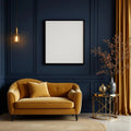 Art Deco High-Res Frame Mockup — Plain Square Frame Square 1:1 — Perspective View — #04586 | MockupBulk