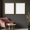 Art Deco Interior Frame Mockup — Plain Square Frame Portrait 4:5 — Perspective View — #04588 | MockupBulk