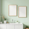 Spa Bathroom Interior Frame Mockup — Plain Square Frame Portrait 4:5 — Perspective View — #04812 | MockupBulk