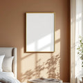 White Bedroom Professional Frame Mockup — Plain Square Frame Portrait 2:3 — Perspective View — #04534 | MockupBulk