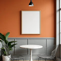 Cafe & Bar Room Scene Mockup — Plain Square Frame Portrait 2:3 — Perspective View — #04836 | MockupBulk
