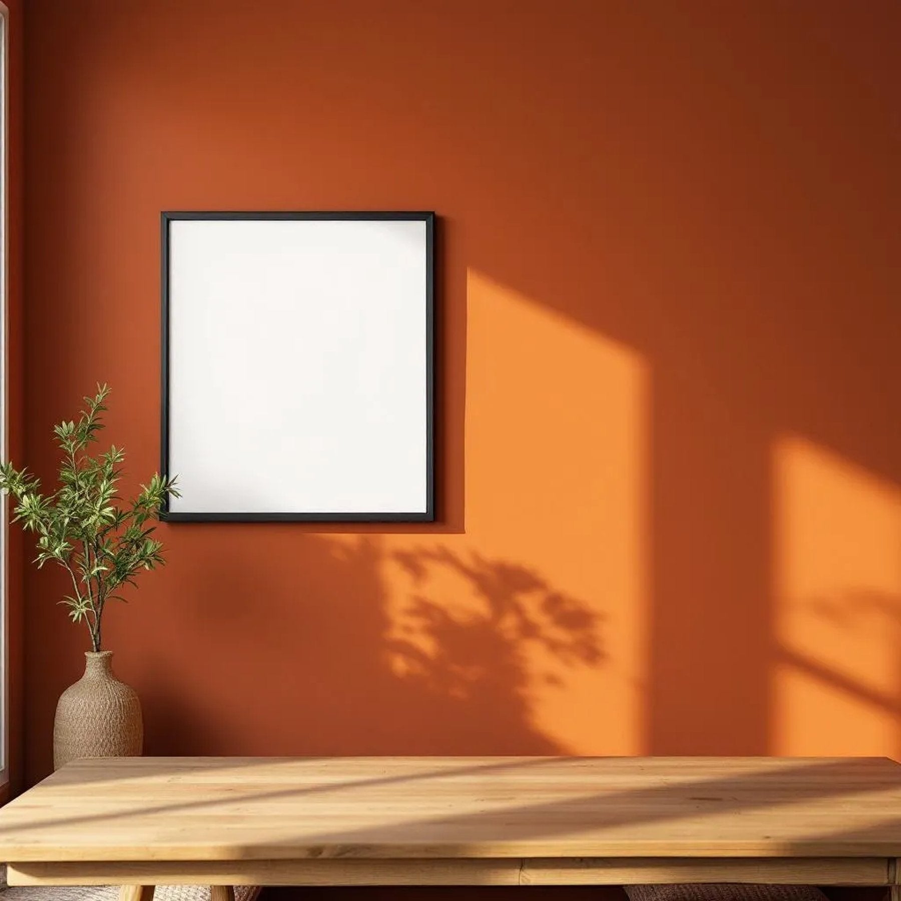 Dining Room High-Res Frame Mockup — Plain Square Frame Portrait 4:5 — Perspective View — #04761 | MockupBulk
