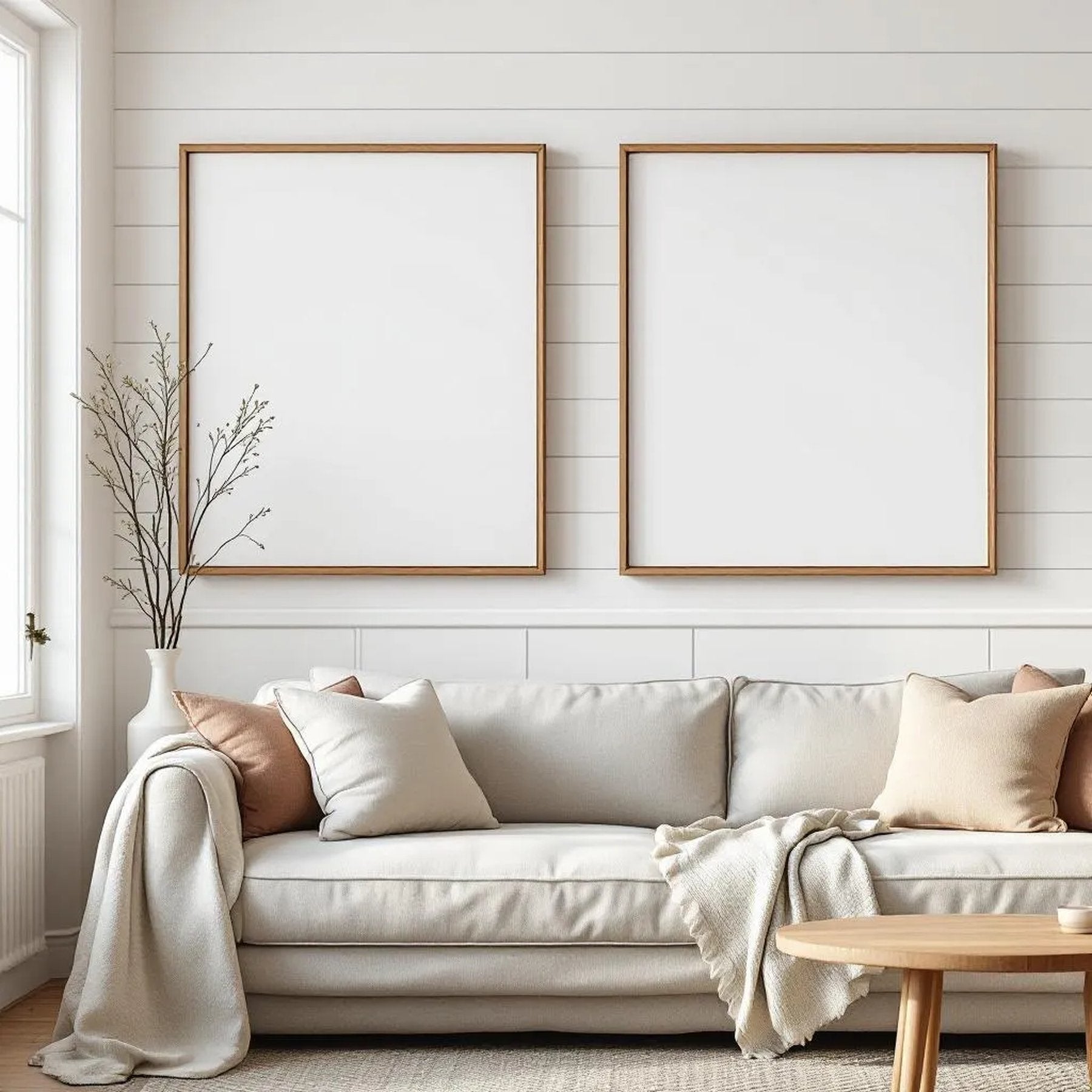 Farmhouse Lifestyle Frame Mockup — Plain Square Frame Square 1:1 — Perspective View — #04960 | MockupBulk