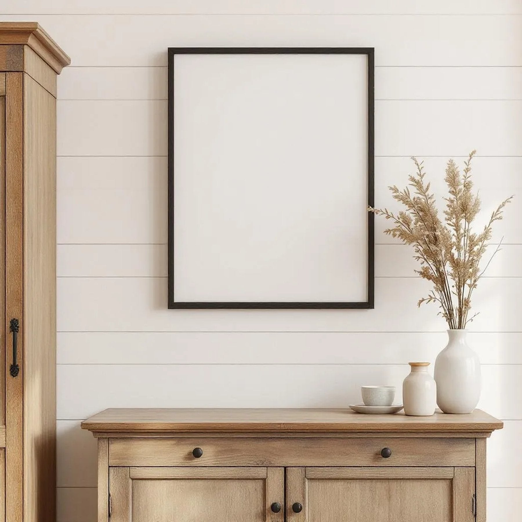 Farmhouse High-Res Frame Mockup — Plain Square Frame Portrait 2:3 — Perspective View — #04961 | MockupBulk