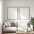 Farmhouse Lifestyle Frame Mockup — Plain Square Frame Portrait 2:3 — Perspective View — #04963 | MockupBulk
