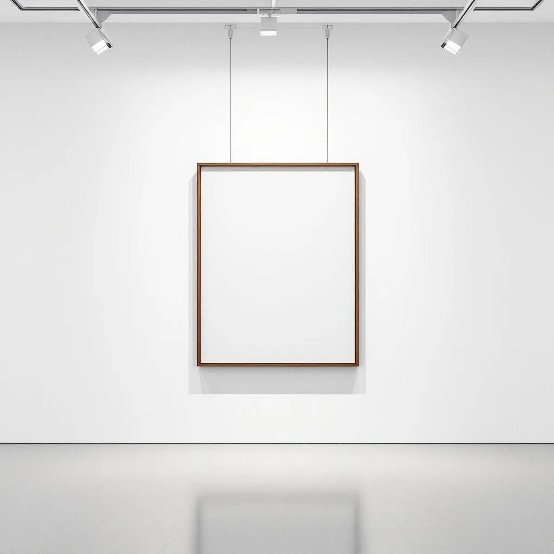 White Gallery Wall Professional Frame Mockup — Plain Square Frame Square 1:1 — Perspective View — #04609 | MockupBulk