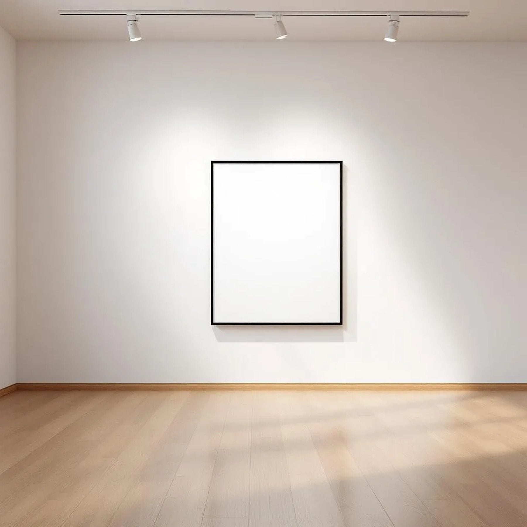 White Gallery Wall Styled Room Mockup — Plain Square Frame Square 1:1 — Perspective View — #04610 | MockupBulk
