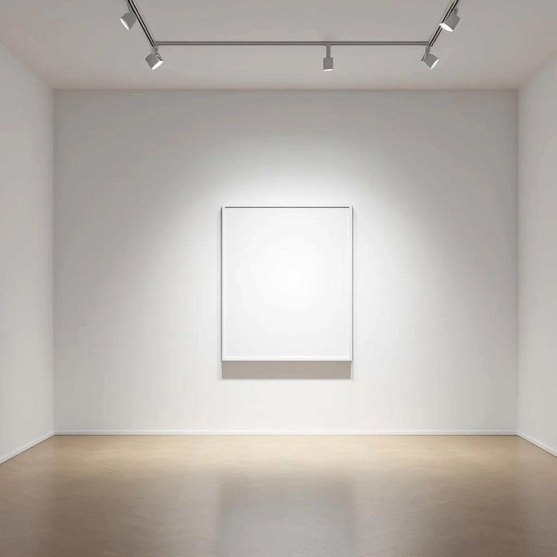 White Gallery Wall Wall Art Mockup — Plain Square Frame Portrait 4:5 — Perspective View — #04611 | MockupBulk