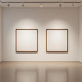 White Gallery Wall Professional Frame Mockup — Plain Square Frame Portrait 2:3 — Perspective View — #04613 | MockupBulk