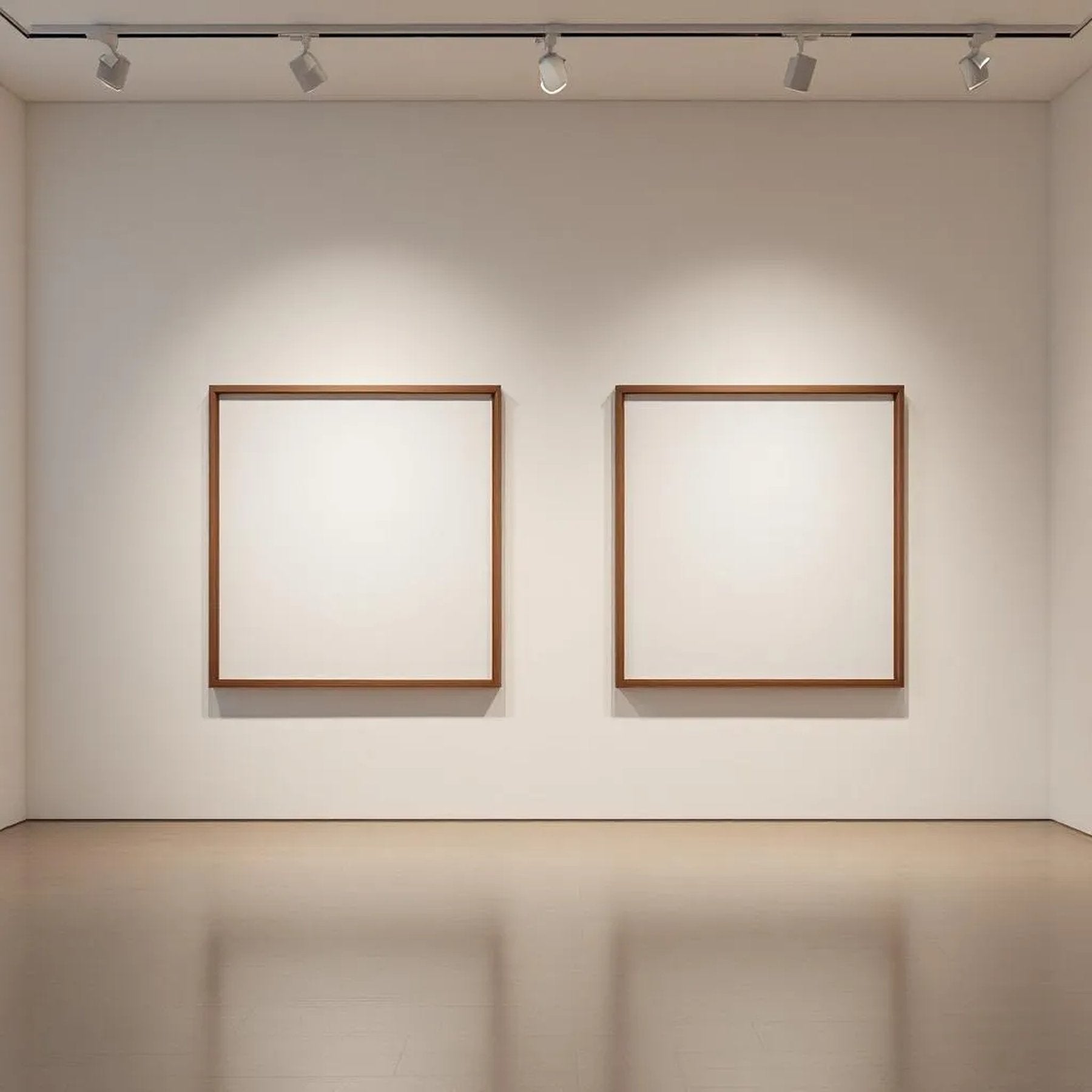 White Gallery Wall Professional Frame Mockup — Plain Square Frame Portrait 2:3 — Perspective View — #04613 | MockupBulk