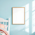 Kids Room Professional Frame Mockup — Plain Square Frame Landscape 11x14 — Perspective View — #04684 | MockupBulk