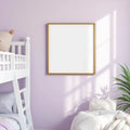Kids Room Editorial Room Mockup — Plain Square Frame Portrait 2:3 — Perspective View — #04686 | MockupBulk