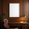 Library & Study Frame Display Mockup — Plain Square Frame Portrait 2:3 — Perspective View — #04859 | MockupBulk