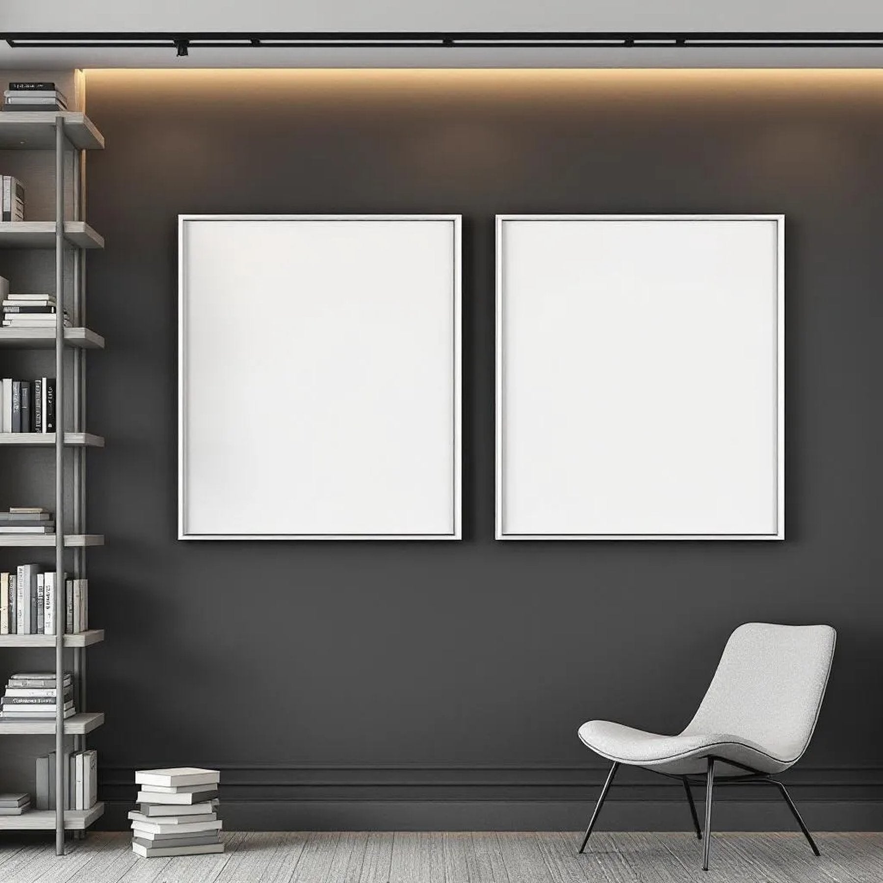 Library & Study Room Scene Mockup — Plain Square Frame Portrait 2:3 — Perspective View — #04863 | MockupBulk