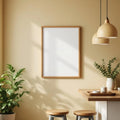 Modern Kitchen Professional Frame Mockup — Plain Square Frame Portrait 4:5 — Perspective View — #04884 | MockupBulk