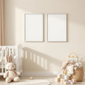 Nursery High-Res Frame Mockup — Plain Square Frame Portrait 4:5 — Perspective View — #04659 | MockupBulk