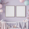 Nursery Professional Frame Mockup — Plain Square Frame Portrait 2:3 — Perspective View — #04663 | MockupBulk