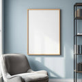 Reading Nook Editorial Room Mockup — Plain Square Frame Portrait 2:3 — Perspective View — #04784 | MockupBulk